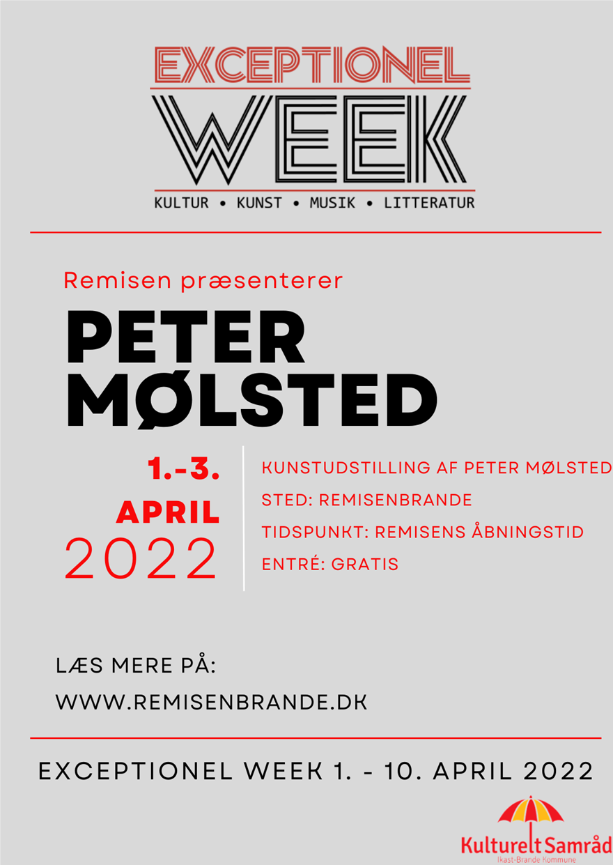 Udstillingen er også en del af kulturarrangementet Exceptional Week i Brande 2022.
